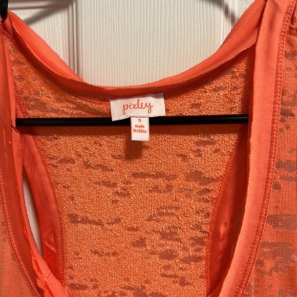 orange burnout fabric tank top - Picture 2 of 5